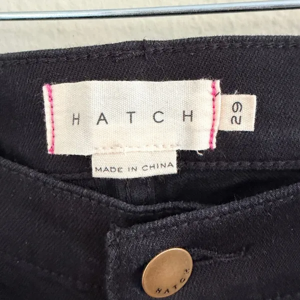 HATCH The Slim Under Belly Maternity Jeans Skinny in Jet Black Size 29 - Image 7