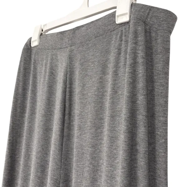 SKIMS Ribbed Knit Stretchy Gray Womens High Rise Straight Leg Pants NWT Size 2XL - Image 2