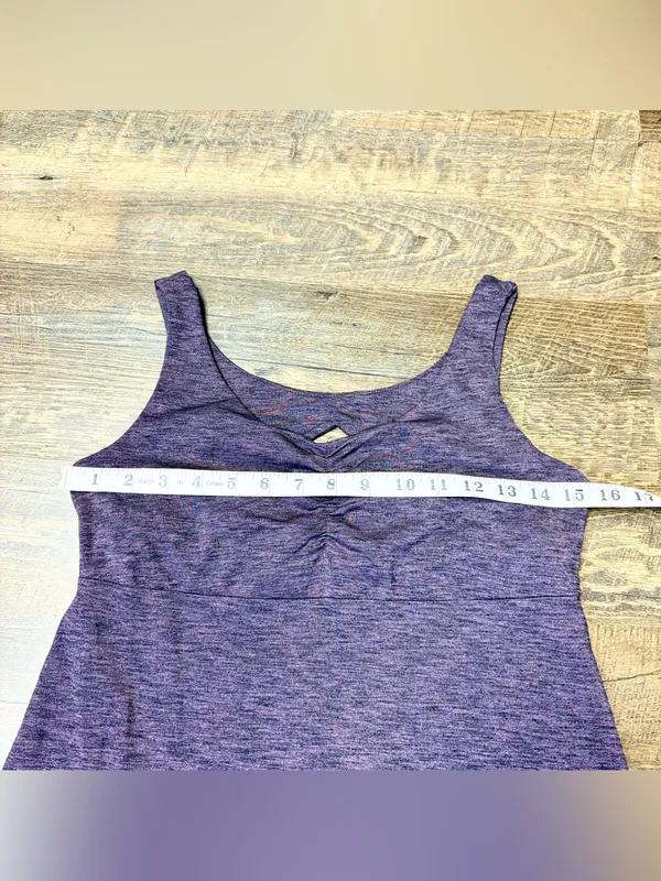 Kuhl Mova Aktiv Athletic Dress Womens Medium Heathered Purple Built-In Shelf Bra - Image 6