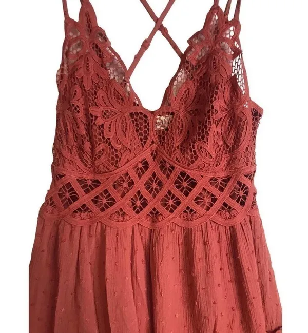 Brand New In Bohemian Burnt Orange Skater Dress Size S - Image 2