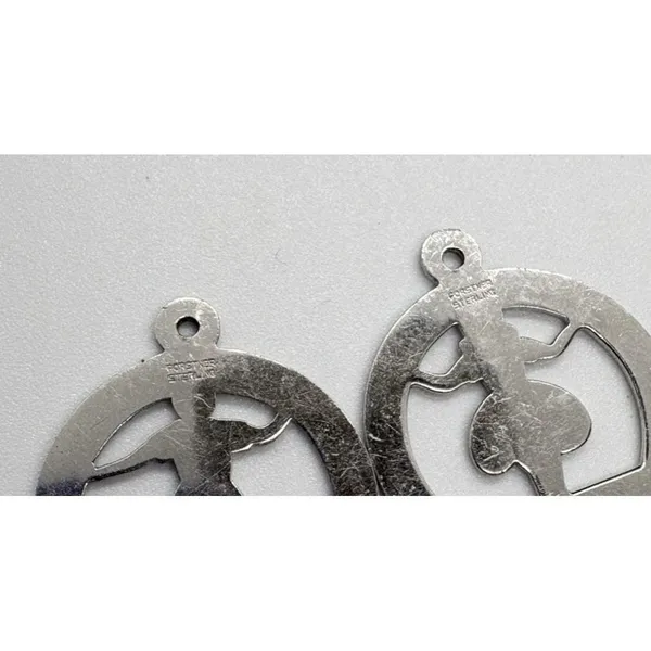 Vintage Forstner‎ Lot of 2 Boy Girl Charm Pendant Sterling 925 Silver 1960s 5.2g - Image 7