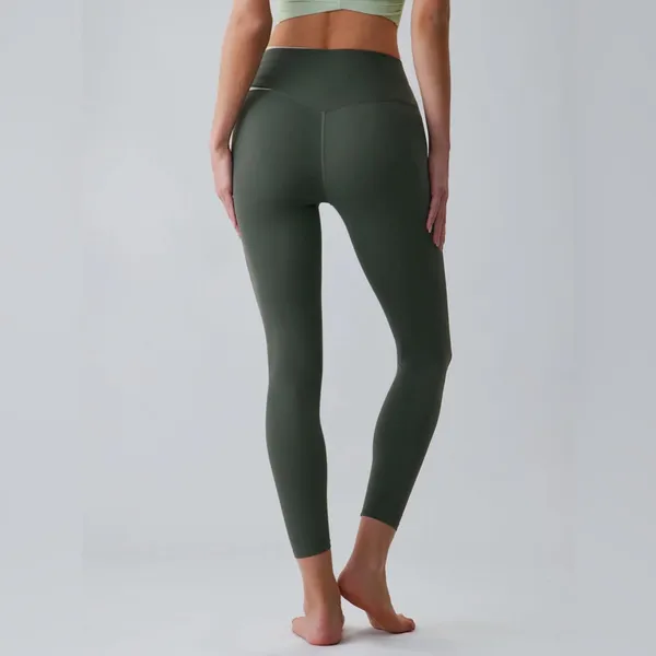 Berlook Activewear Dark Green Contrast High Waisted Leggings 24" - Image 4