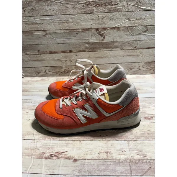 New Balance 574 Gulf Red Sneakers Women's Size 9M Orange Athletic Lace Up - Image 4