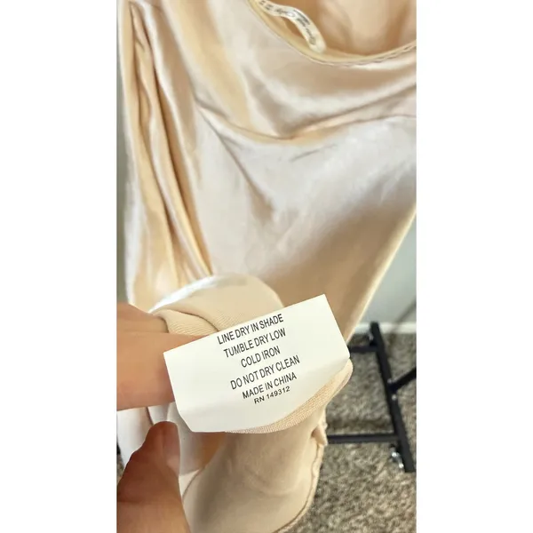 One and Only Collective Champagne Satin Halter Maxi Dress‎ Womens Medium Gown - Image 3