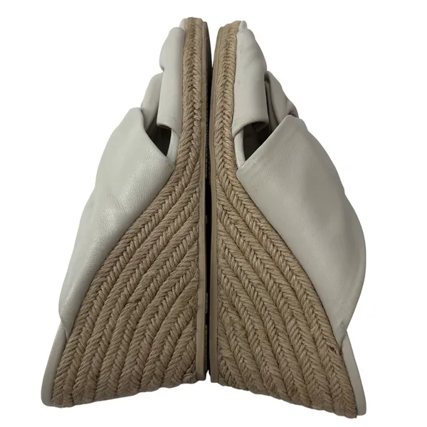 Vince Women Ivory Leather Knot Espadrille Wedge‎ Sandals US 9M EUR 39 - Image 6