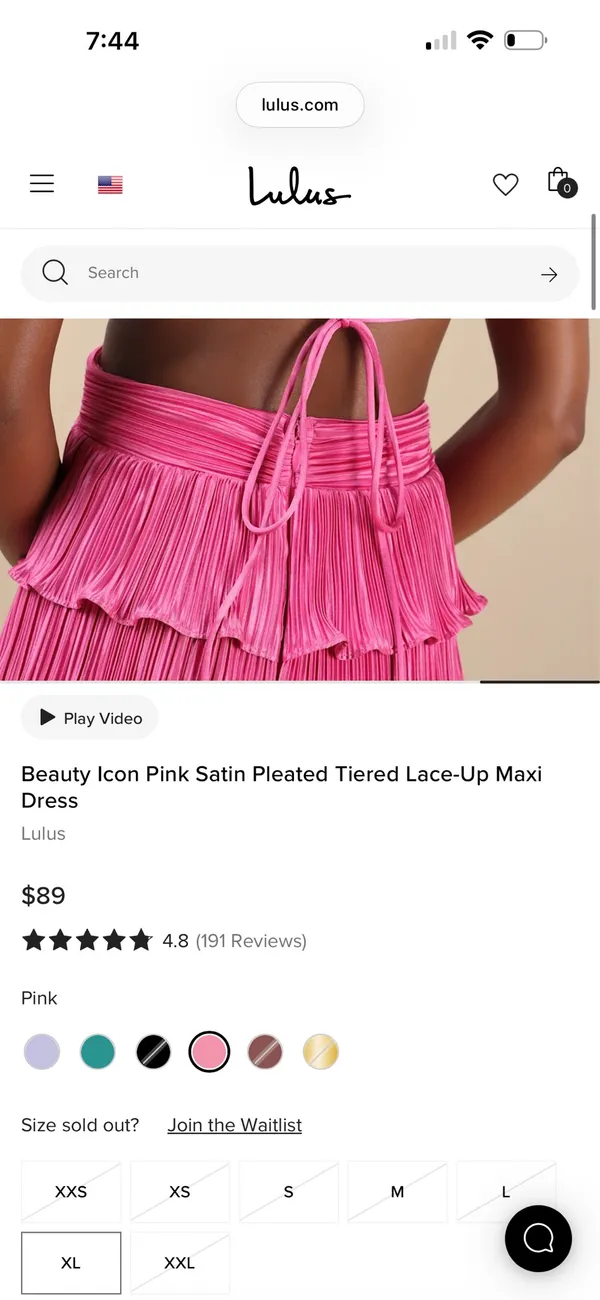 Lulus icon pink satin pleated tired lace up maxi dress - Image 5