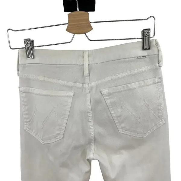 Mother Denim Looker Ankle Fray Jeans in Glass Slipper‎ White Size 26 - Image 13