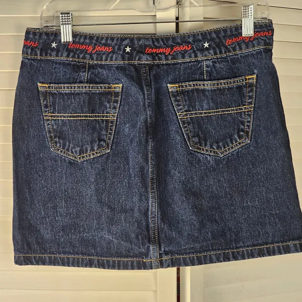 Vintage Y2K Womens Juniors Tommy Jeans Hilfiger Denim Mini‎ Skirt 7 - Image 2