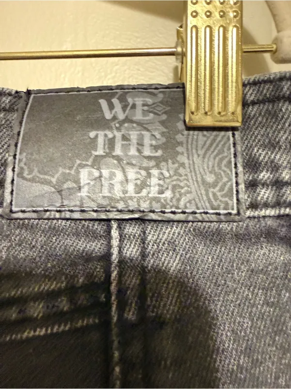 New We the Free Xena High Rise Slim Straight 32 Dark Gray Denim Jeans Womens - Image 5