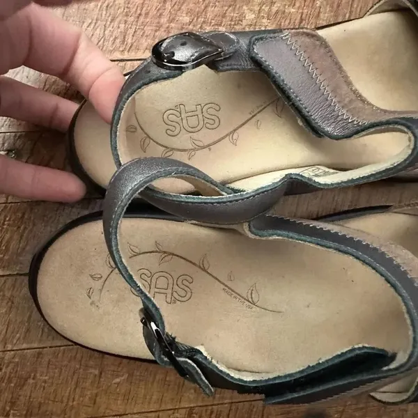 SAS strappy gray copper ortho sling back contour 8.5 sandals - Image 4