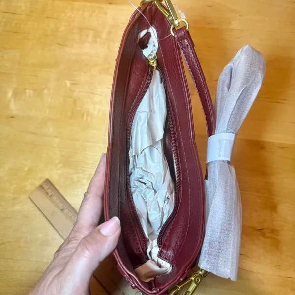 Style & Co. Whipstitched Small Burgundy Crossbody Bag Purse - Image 6