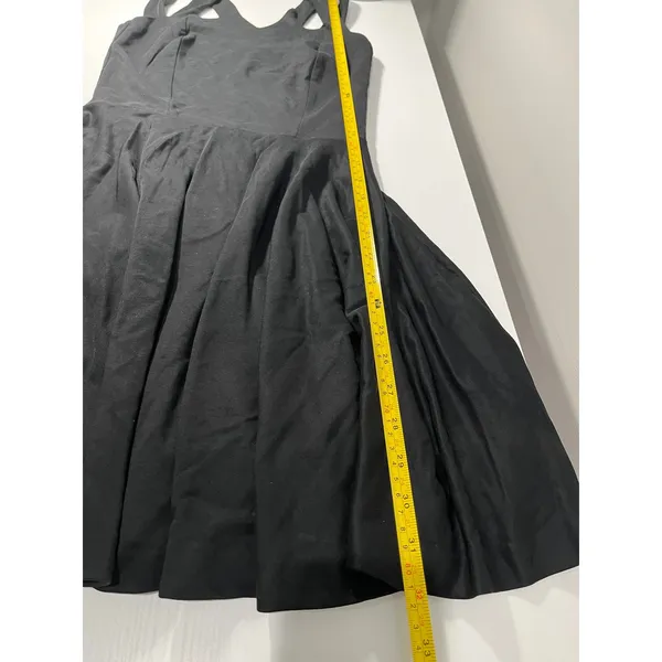 Other Stories‎ Black Halter Neck Fit Flare Dress Womens Size 4 - Image 8