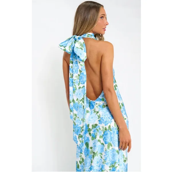 Show Me Your MuMu Lisa Maxi Dress Cottage Floral Blue Size Small - Image 4
