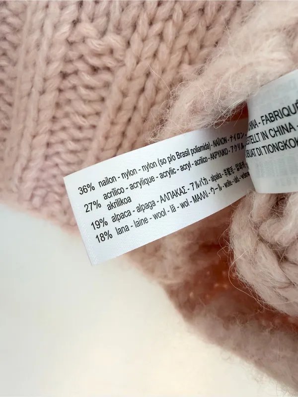 Zara alpaca wool vest thick knit chunky pink size small - Image 3