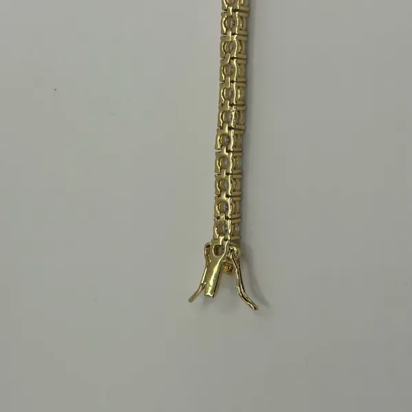 Jewelry by Lyra Moissanite Tennis Bracelet Gold 4mm 7 Inch Brand New VVS1 Crazy Shine No Pass - Image 6