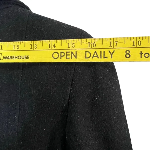 Old Navy Black Pea Coat Women's Size Medium Cotton Wool Blend Winter Snow Cold - Image 4