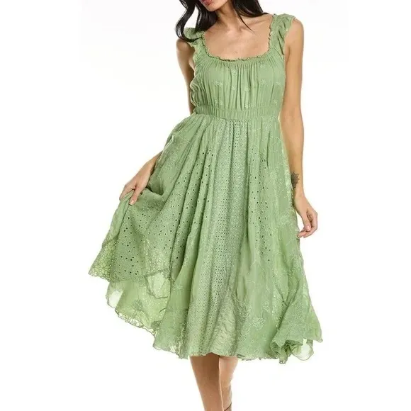 NWT Johnny Was Siren Midi Dress – Green (XL) - Image 5