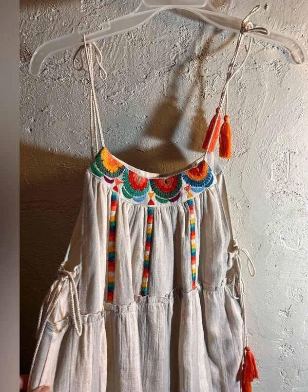 THML Multicolor Embroidered Dress NWOT Summer beach Bohemian resort - Image 8