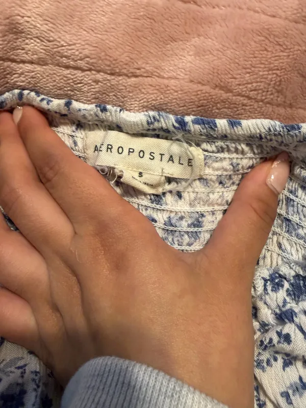 Aeropostale White with blue flowers dress S - Image 2