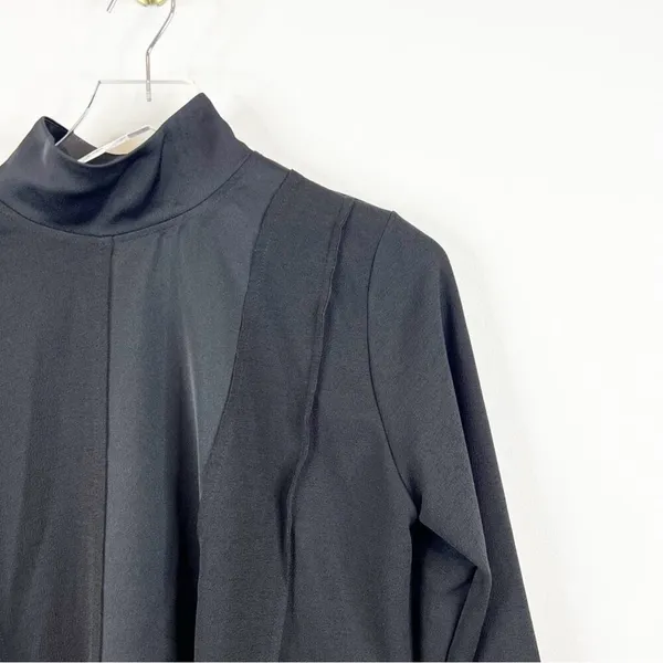 ZARA Paneled Satin‎ Top Women's Size S Black Minimalist Chic - Image 4
