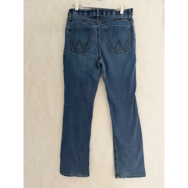 Wrangler Willow Mid Rise Straight‎ Leg Jeans Medium Wash Blue Denim Womens 30x31 - Image 3