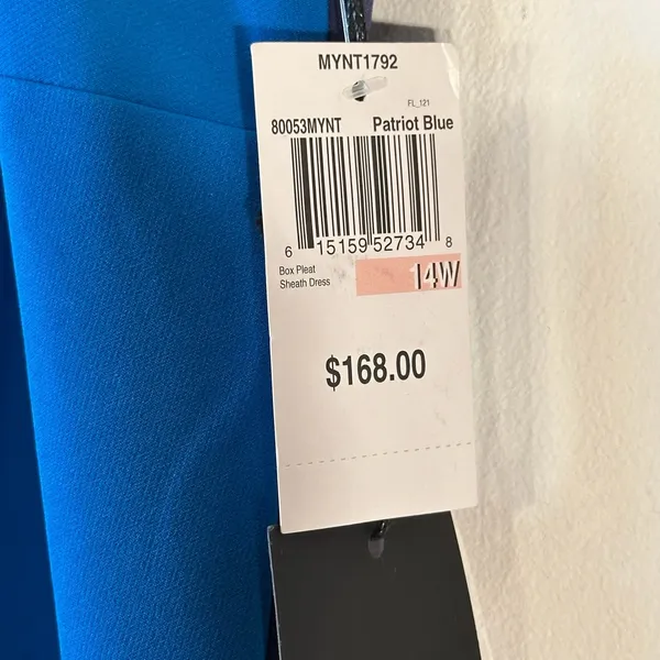 Mynt 1792 Patriot Blue Colorblock Box Pleat Sheath Dress Plus‎ Size 14W NWT - Image 5