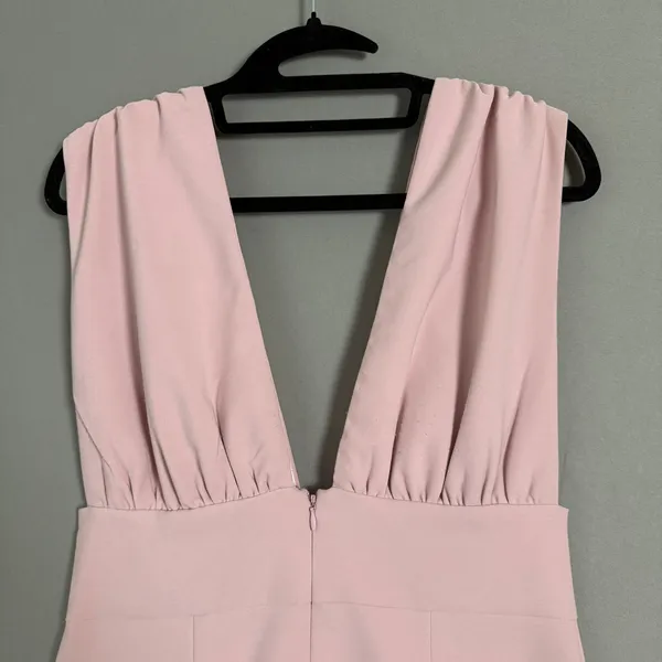 Miss Circle sz M pink plunge fitted mini party‎ dress - Image 8