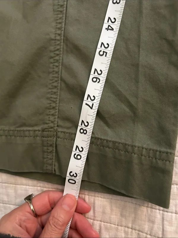 Abercrombie NWT green utility cargo wide leg cotton pants women 10 /30” - Image 12