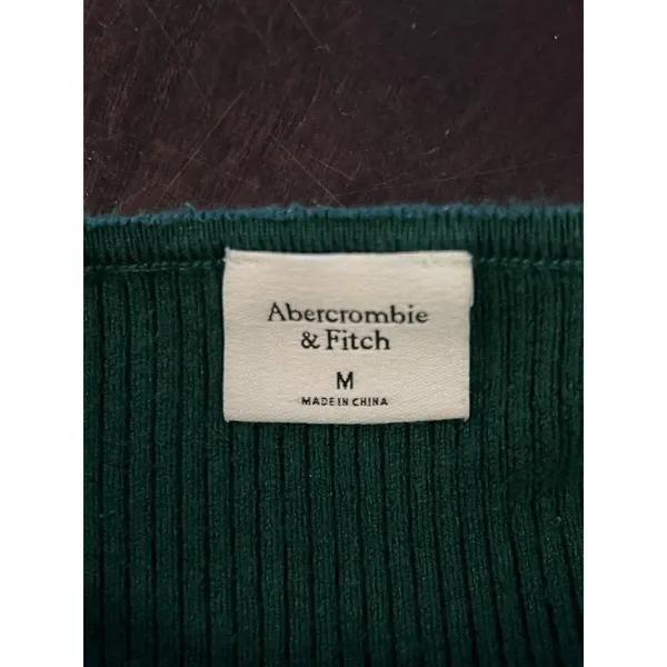 Abercrombie & Fitch Bodysuit Sweater Womens Medium Green Ribbed Long Sleeve - Image 6