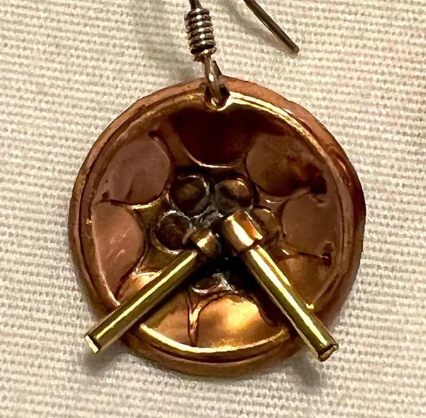 Unique Copper earrings that look like Drums - Image 2