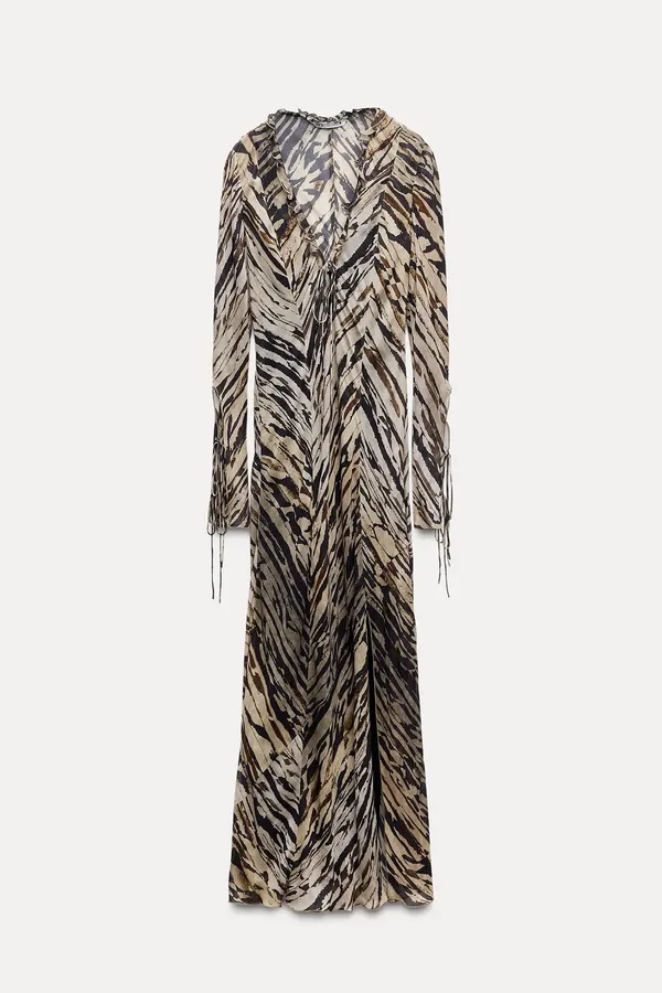 Zara animal Print Dress maxi bohemian hippie summer - Image 17