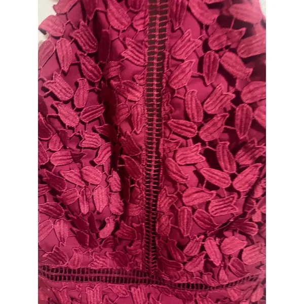 Bardot Gemma Burgundy Lace Halter Midi Dress XS 4 NWT $119 Open Back - Image 14