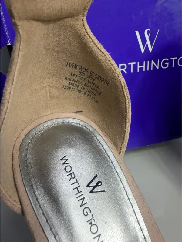 Worthington Beckwith Dress Sandals – Light Natural Suede – Size 7.5M - Image 5