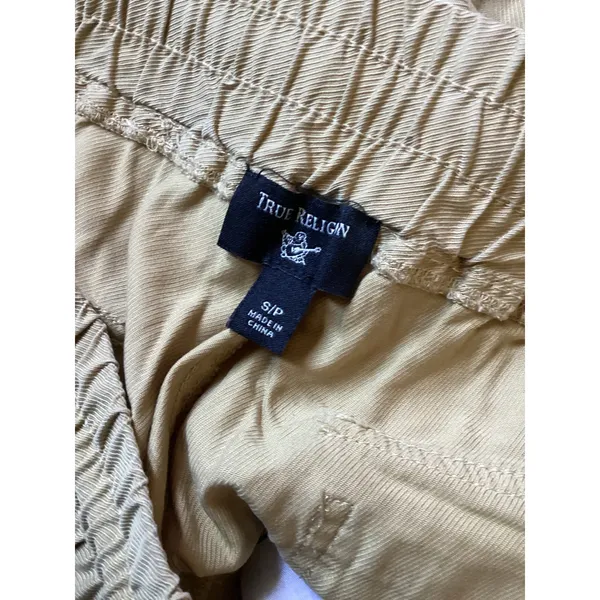 True Religion Women Khaki Jogger Pants Elastic Waist Drawstring Tan Size S - Image 7