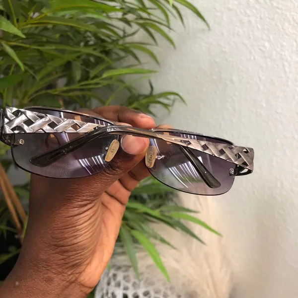 Unisex 90s Retro Black and purple vintage square sunglasses edgy grunge goth vibe - Image 3