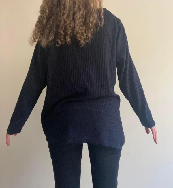 Ribbed Blue Sweater Size 3 Chicos - Image 3