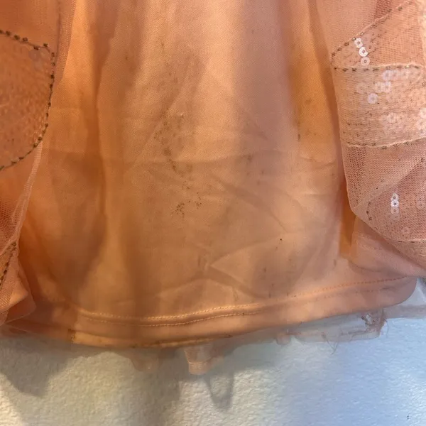 Elegant Peach Evening Gown Pink Size L - Image 9