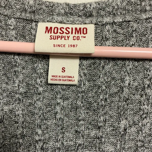 Mossimo Supply Co. V-Neck Henley Peplum Top Size S Gray - Image 4