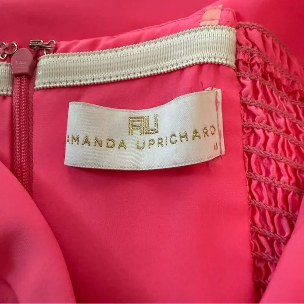 Amanda Uprichard Silk Strapless Maxi Dress Size Medium Hot Pink EUC‎ - Image 5