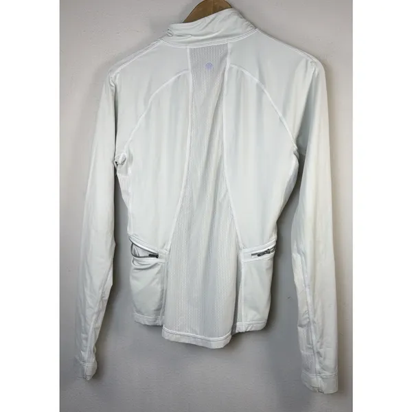 Lululemon women's 10 Run Dash Pullover Quarter Zip White Mesh Pockets athletic - Image 7
