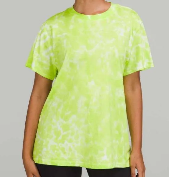 Lululemon All Yours Cotton T-Shirt *Tie Dye Marmoleado Tie Dye Eccentric Lime - Image 3