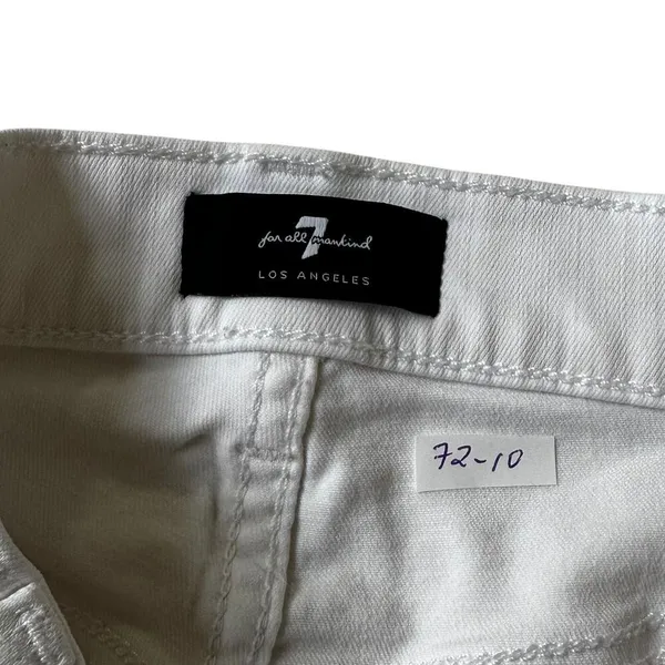 7 For All Mankind White The High Waist Ankle Skinny Jeans Women Size 26 | 72-10 - Image 3