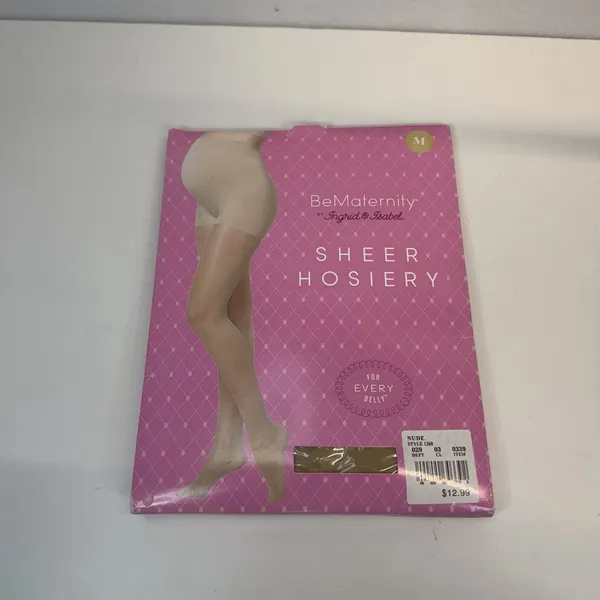 pair of Be Maternity by Ingrid & Isabel Sheer Hosiery‎ in nude, size medium - Image 3