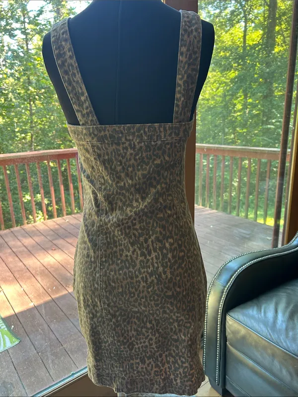 Jessica Simpson Leopard-Print Button-Front Mini Dress in Brown - Image 3