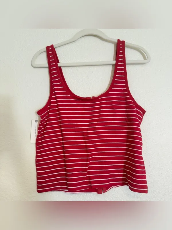 Pilcro Anthropologie Scoop Neck Striped Button Front Tank - Image 9
