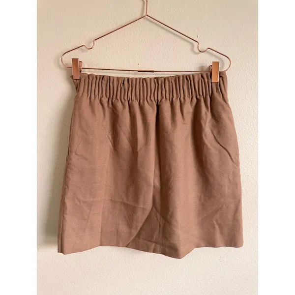 J.Crew Skirt Women 6 Brown Wool Blend Pull On Mini‎ Skirt 95435 Casual Career - Image 2