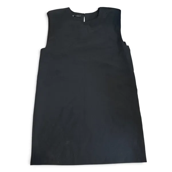 Zara Black Sleeveless Padded Shoulder Mini Shift Dress Size M Round Neck LBD - Image 2