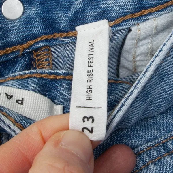 Pacsun Womens High Rise Festival Denim Shorts Size 23 Raw Hem‎ Blue Casual - Image 5