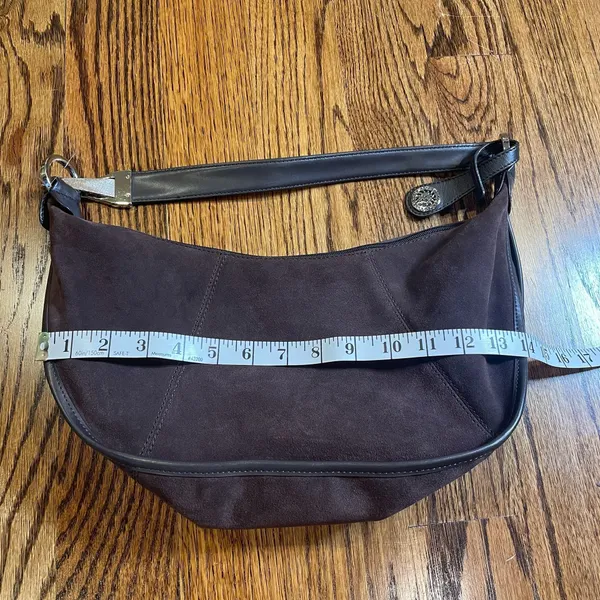 Anne Klein Brown Suede Leather Shoulder Bag - Image 2