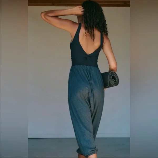 Free People Shiny Happy One Piece Size Medium New Black - Image 2